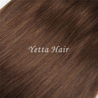 Pürüzsüz Yumuşak Ön Gümrük Dip Boya Saç Uzantıları / Koyu Kahverengi Bakire Saç