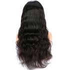 100% Doğal İnsan Saç Dantel Ön Peruk / Siyah Kadınlar Için Uzun Saç Peruk